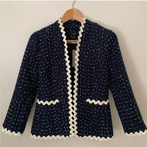 NWT J. Crew Going-out blazer in navy spotted tweed